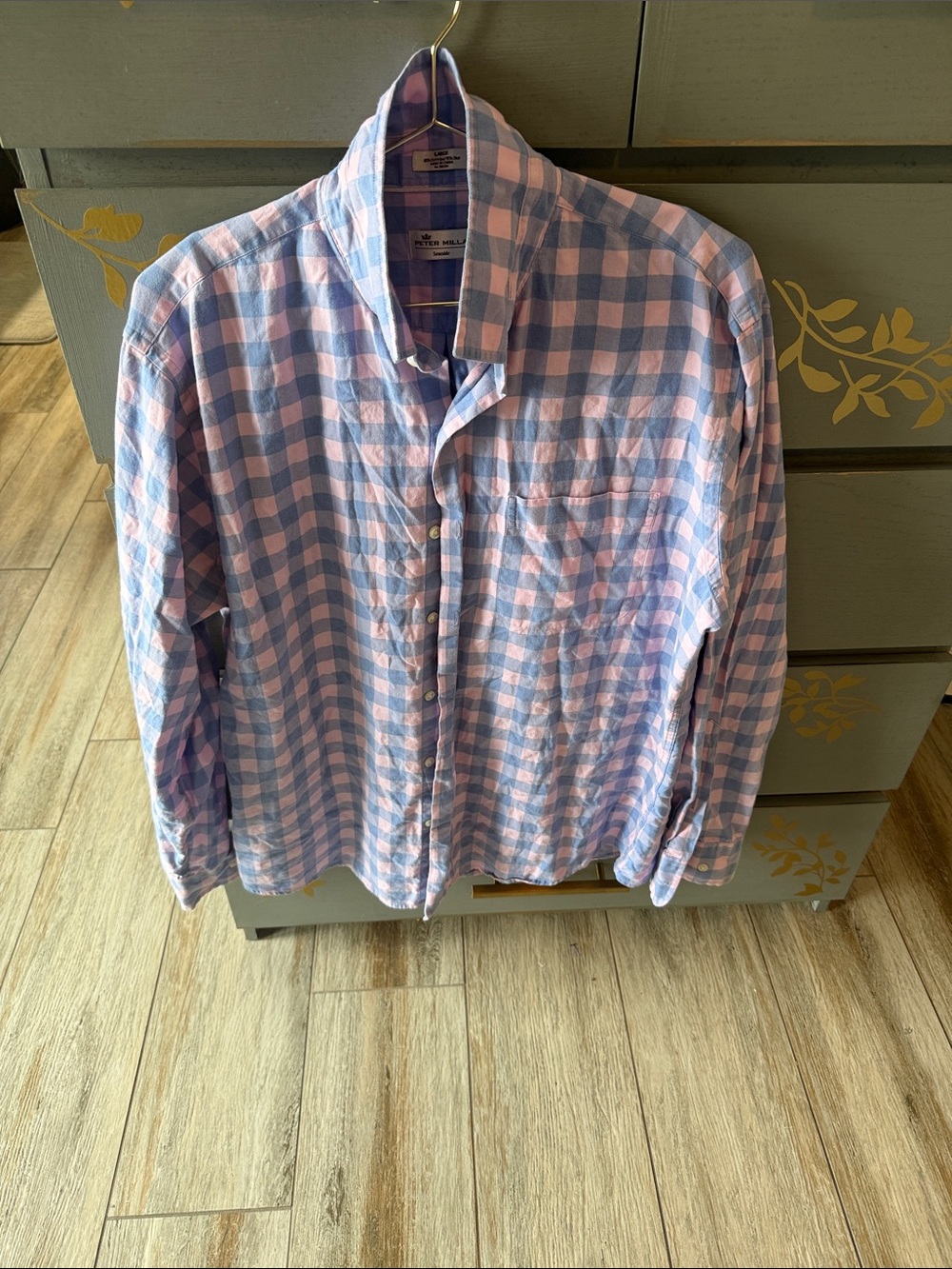 Peter Millar Pink & Light Blue Gingham Button-Down Shirt